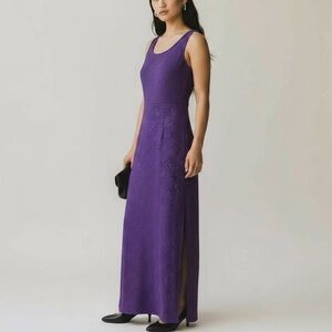 Vintage Karin Steven’s Purple Brocade Sleeveless Dress Size 12